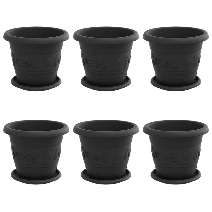 Ghivece pentru plante 6 pcs Negru Ø 26 x 21.5 cm Plastic - WALTI WALTI