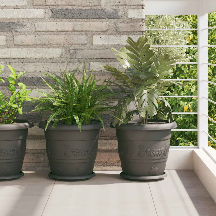 Ghivece pentru plante 6 pcs Negru Ø 30 x 25 cm Plastic - WALTI WALTI