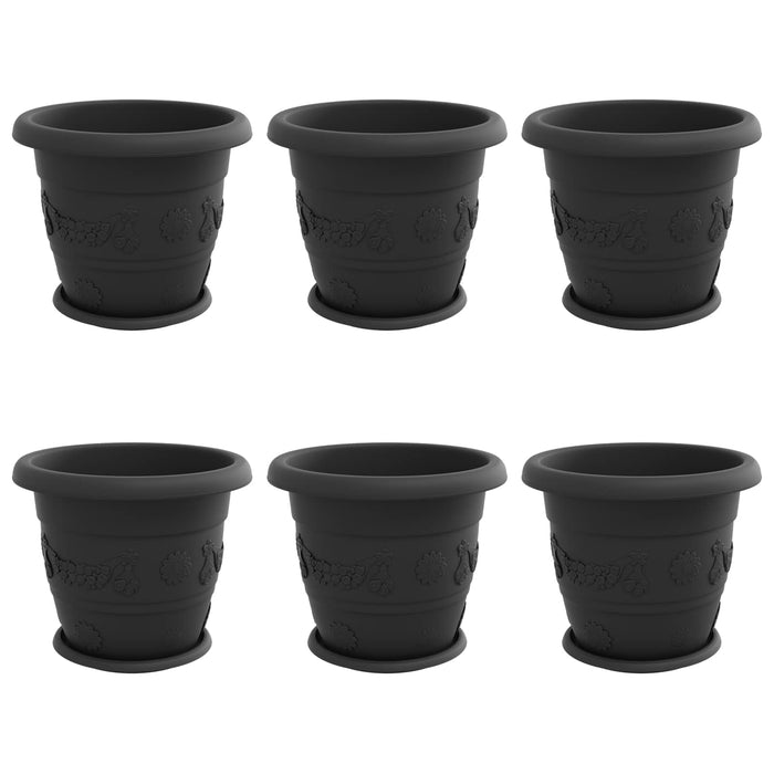 Ghivece pentru plante 6 pcs Negru Ø 26 x 21.5 cm Plastic - WALTI WALTI