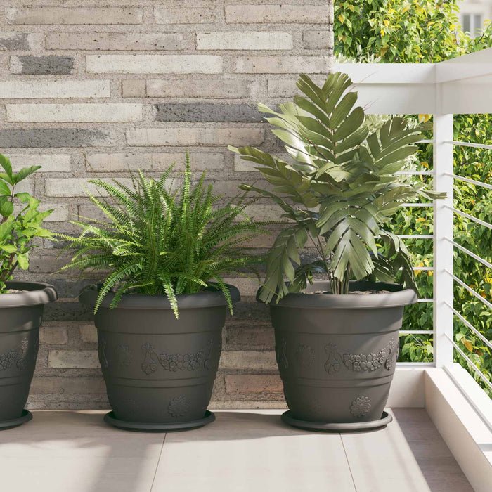 Ghivece pentru plante 6 pcs Negru Ø 26 x 21.5 cm Plastic - WALTI WALTI