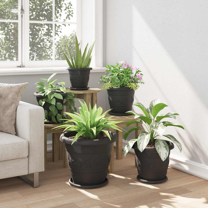 Ghivece pentru plante 6 pcs Negru Ø 26 x 21.5 cm Plastic - WALTI WALTI