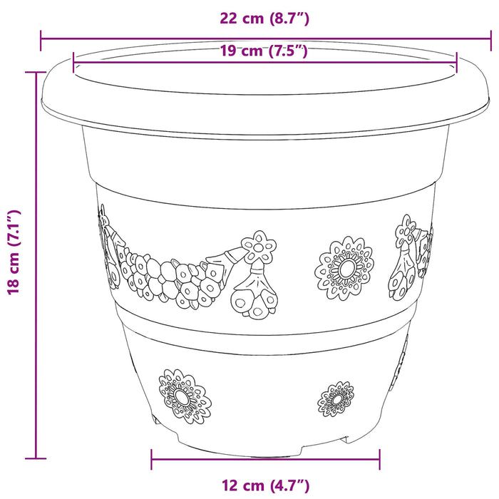 Ghivece pentru plante 24 pcs Roșu cărămidă Ø 26 x 21.5 cm - WALTI WALTI