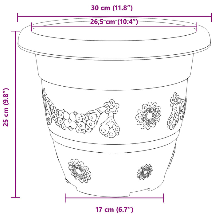 Ghivece pentru plante 24 pcs Roșu cărămidă Ø 26 x 21.5 cm - WALTI WALTI