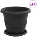 Ghivece pentru plante 24 pcs Negru Ø 26 x 21.5 cm Plastic - WALTI WALTI