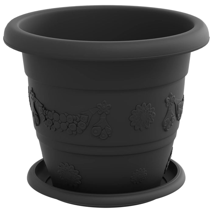 Ghivece pentru plante 24 pcs Negru Ø 26 x 21.5 cm Plastic - WALTI WALTI
