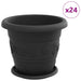 Ghivece pentru plante 24 pcs Negru Ø 26 x 21.5 cm Plastic - WALTI WALTI