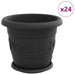 Ghivece pentru plante 24 pcs Negru Ø 26 x 21.5 cm Plastic - WALTI WALTI