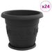 Ghivece pentru plante 24 pcs Negru Ø 26 x 21.5 cm Plastic - WALTI WALTI