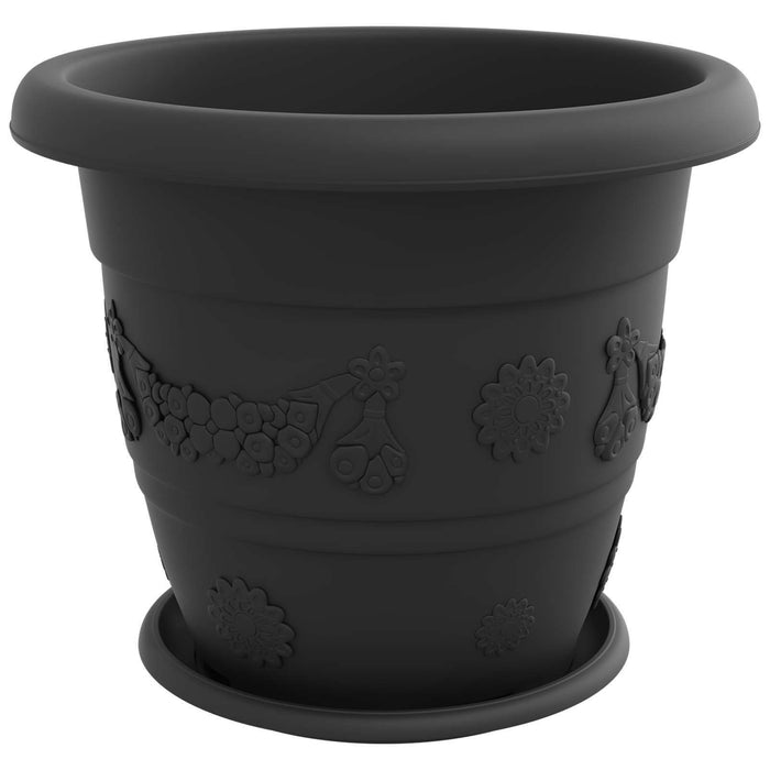 Ghivece pentru plante 24 pcs Negru Ø 39 x 32 cm Plastic - WALTI WALTI