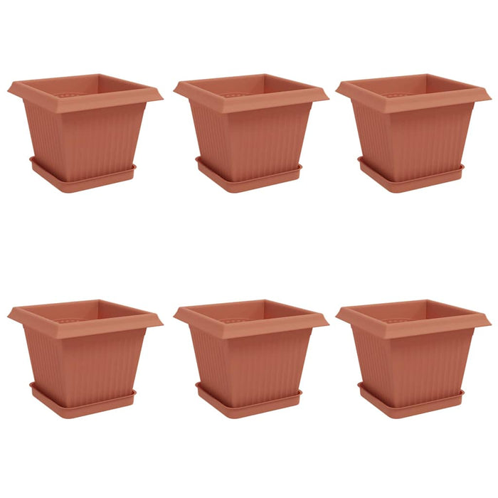 Ghivece pentru plante 6 pcs Roșu cărămidă 20 x 20 x 16 cm WALTI