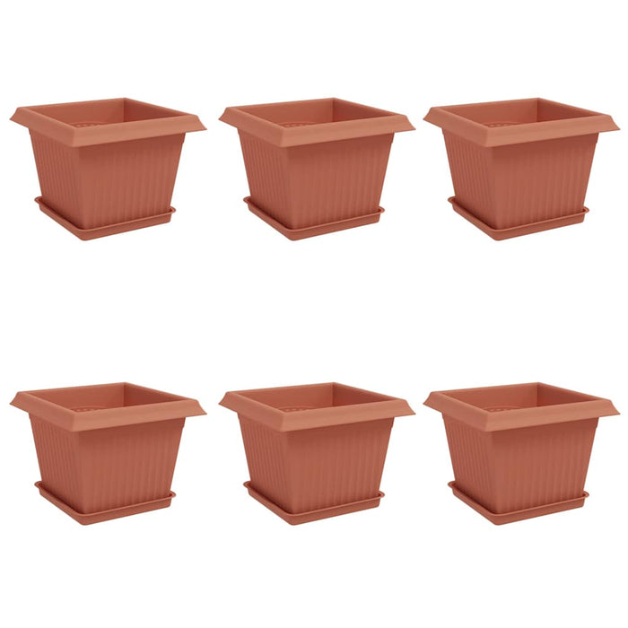 Ghivece pentru plante 6 pcs Roșu cărămidă 23 x 23 x 17,5 cm WALTI