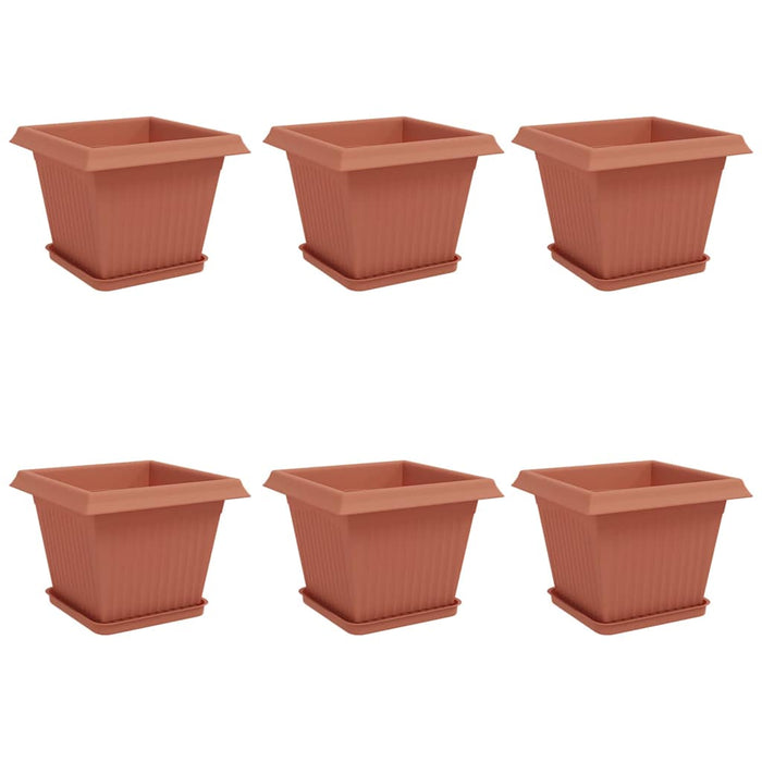 Ghivece pentru plante 6 pcs Roșu cărămidă 28,5 x 28,5 x 22 cm WALTI