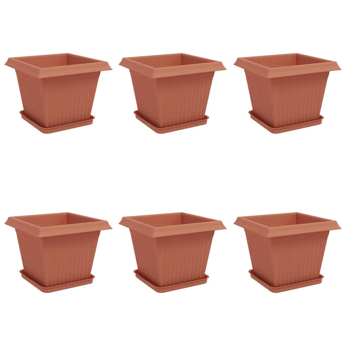 Ghivece pentru plante 6 pcs Roșu cărămidă 33 x 33 x 26 cm WALTI