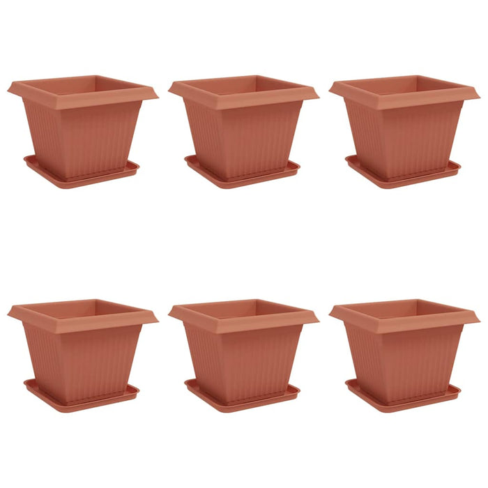 Ghivece pentru plante 6 pcs Roșu cărămidă 38 x 38 x 30 cm WALTI