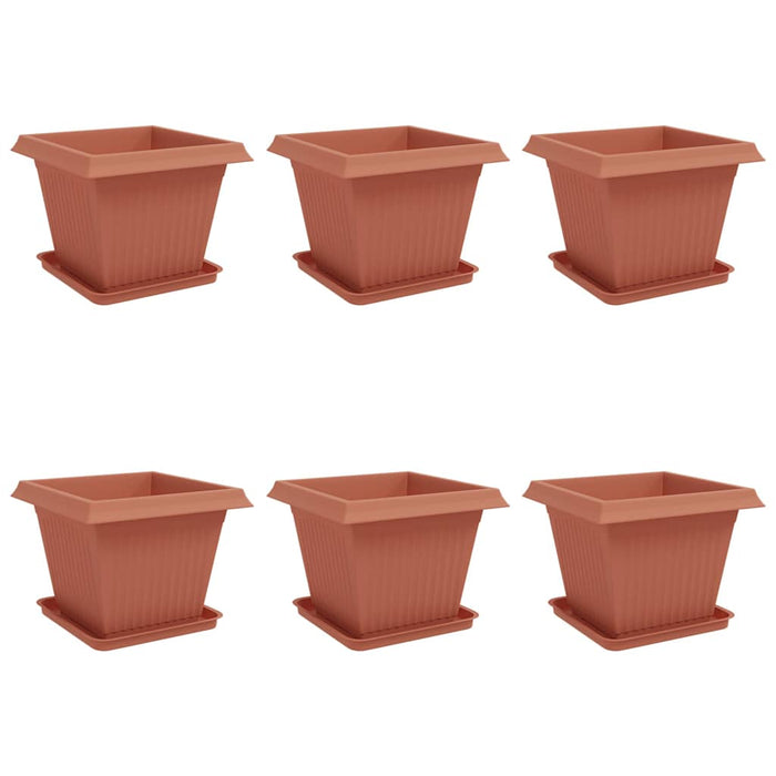 Ghivece pentru plante 6 pcs Roșu cărămidă 43 x 43 x 33,5 cm WALTI