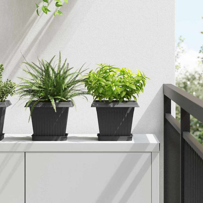 Ghivece pentru plante 6 pcs Negru 20 x 20 x 16 cm Plastic WALTI