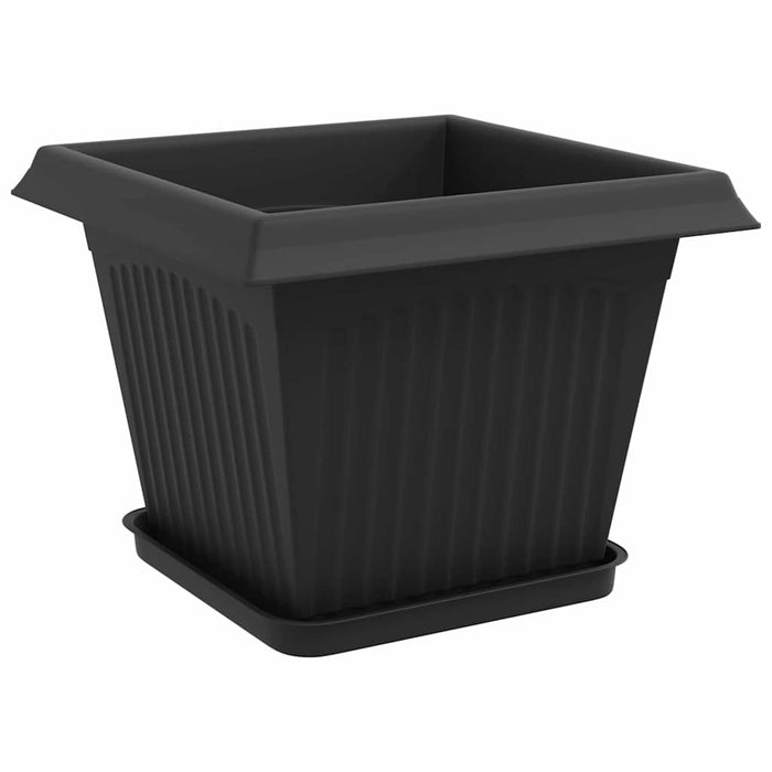 Ghivece pentru plante 6 pcs Negru 28,5 x 28,5 x 22 cm Plastic WALTI