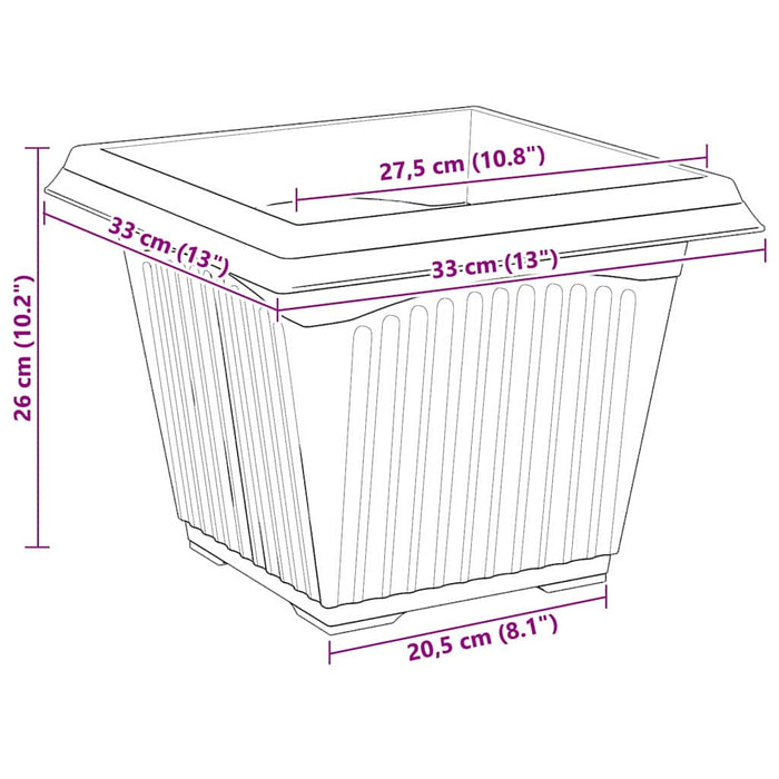Ghivece pentru plante 6 pcs Negru 33 x 33 x 26 cm Plastic WALTI