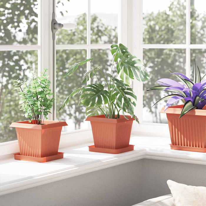 Ghivece pentru plante 24 pcs Roșu cărămidă 16 x 16 x 14 cm WALTI