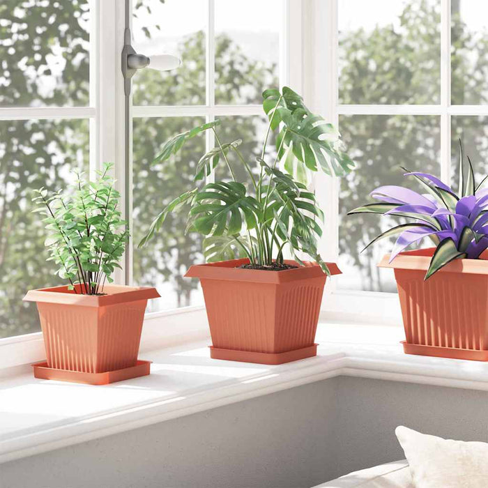 Ghivece pentru plante 24 pcs Roșu cărămidă 20 x 20 x 16 cm WALTI