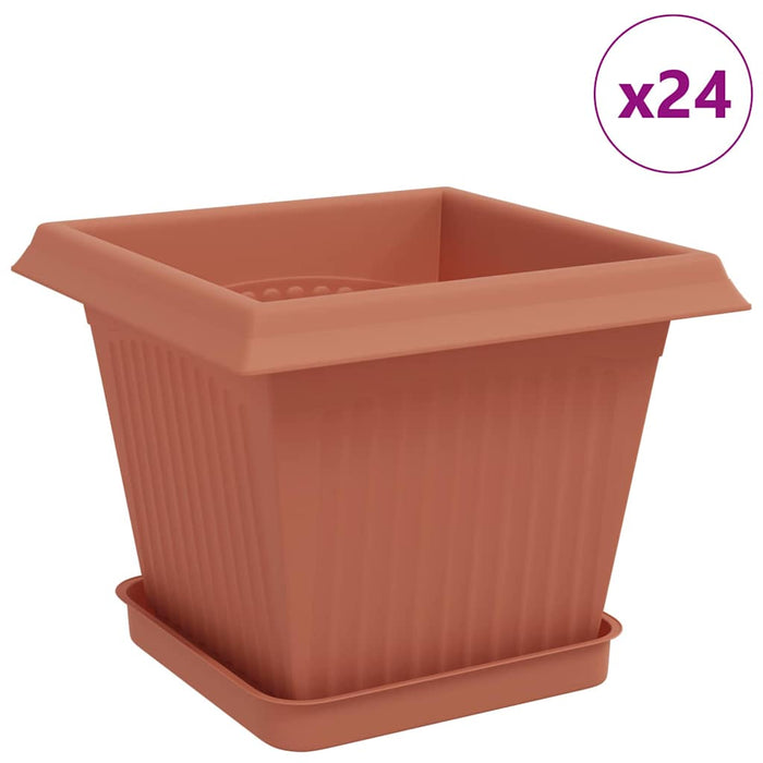 Ghivece pentru plante 24 pcs Roșu cărămidă 20 x 20 x 16 cm WALTI