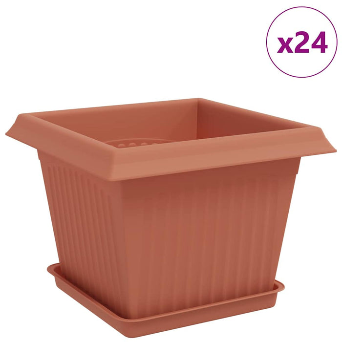 Ghivece pentru plante 24 pcs Roșu cărămidă 23 x 23 x 17,5 cm WALTI