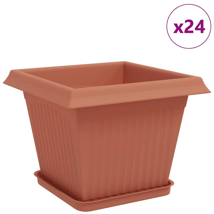 Ghivece pentru plante 24 pcs Roșu cărămidă 28,5 x 28,5 x 22 cm WALTI