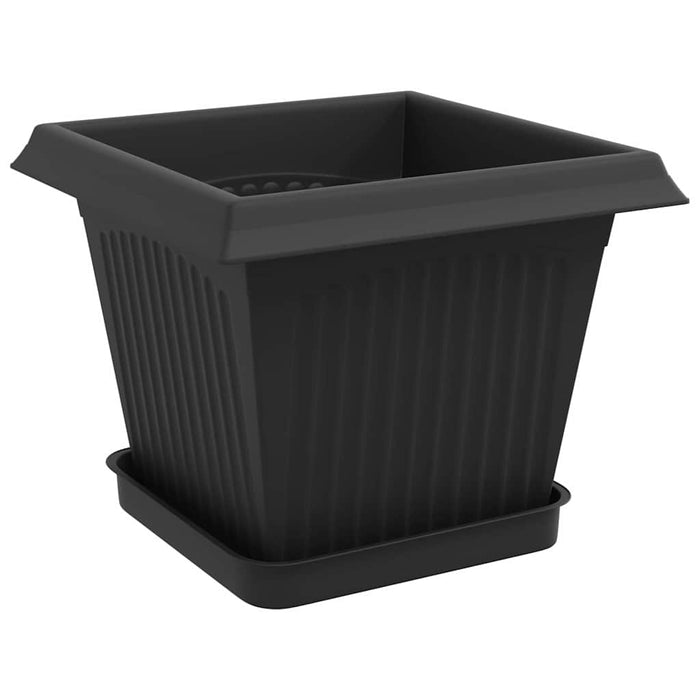 Ghivece pentru plante 24 pcs Negru 20 x 20 x 16 cm Plastic WALTI