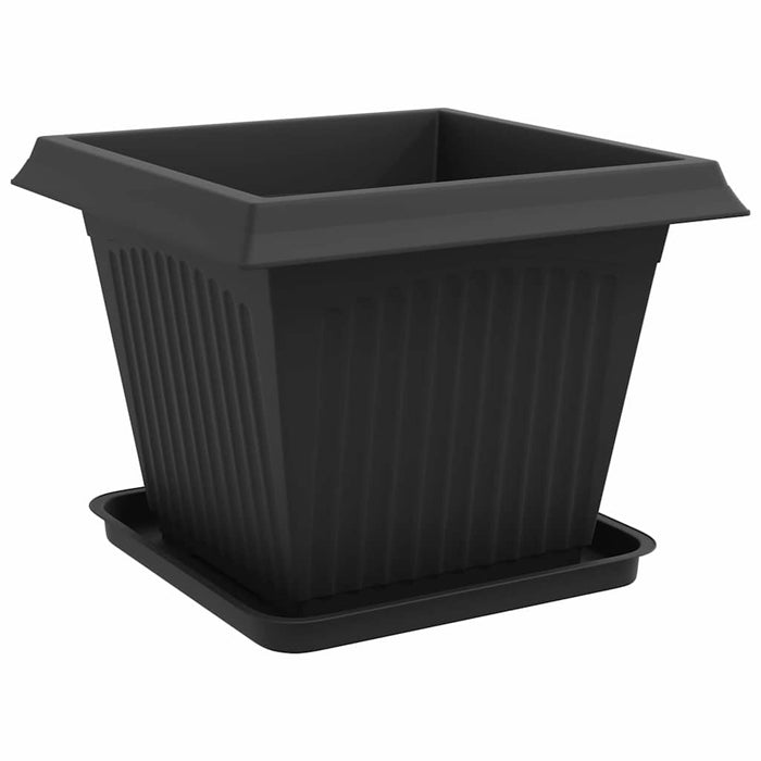 Ghivece pentru plante 24 pcs Negru 43 x 43 x 33,5 cm Plastic WALTI