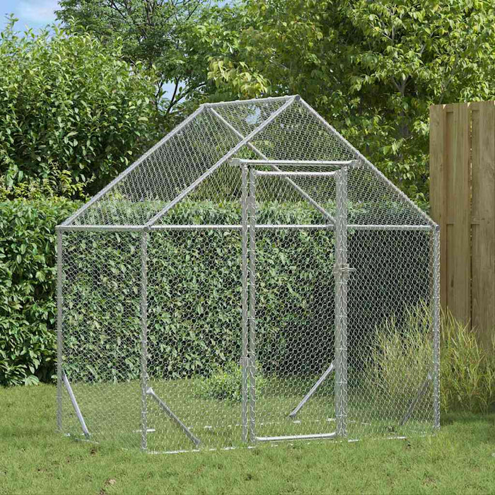 Cușcă pentru pui Argintiu 170 x 100 x 177 cm Oțel Galvanizat - WALTI WALTI
