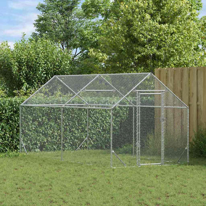 Cușcă pentru pui Argintiu 400x170x177cm Oțel Galvanizat - WALTI WALTI