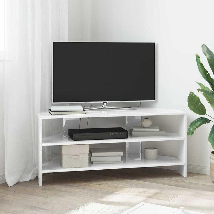 DulapdecolțpentruTV Alb lucios 102x40,5x45cm Lemn compozit - WALTI WALTI