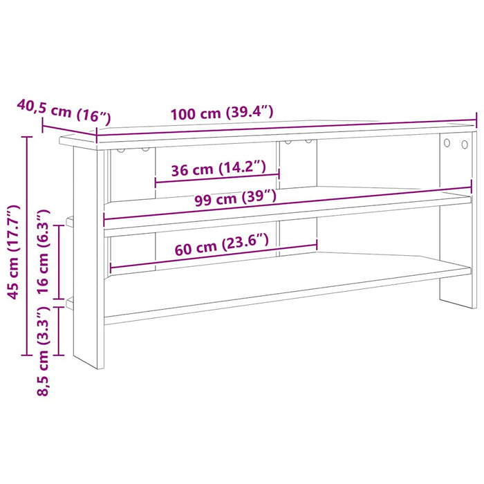 DulapdecolțpentruTV Stejar fumuriu 102x40,5x45cm Lemn compozit - WALTI WALTI