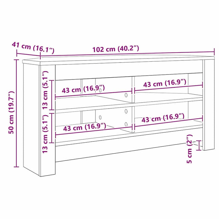 DulapdecolțpentruTV Stejar Sonoma 102 x 40,5 x 45 cm - WALTI WALTI