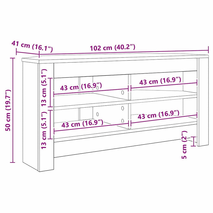 DulapdecolțpentruTV Gri din beton 102 x 40,5 x 45 cm - WALTI WALTI