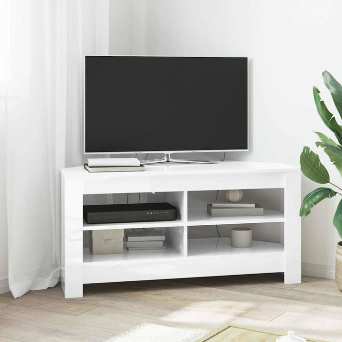 DulapdecolțpentruTV Alb lucios 102 x 40,5 x 45 cm Lemn compozit - WALTI WALTI