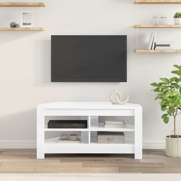 DulapdecolțpentruTV Alb lucios 102 x 40,5 x 45 cm Lemn compozit - WALTI WALTI