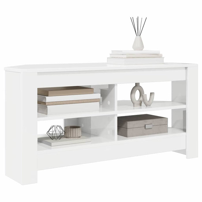 DulapdecolțpentruTV Alb lucios 102 x 40,5 x 45 cm Lemn compozit - WALTI WALTI