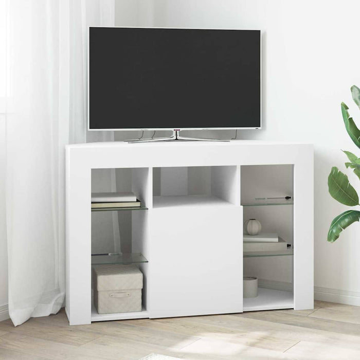 Șifonier LED pentru TV colțar Alb 100x40x68cm Lemn compozit - WALTI WALTI