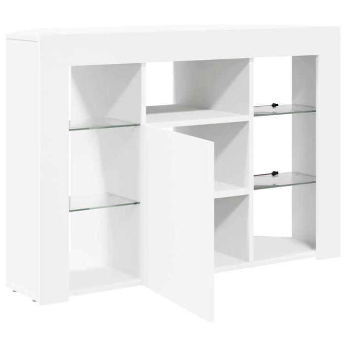 Șifonier LED pentru TV colțar Alb 100x40x68cm Lemn compozit - WALTI WALTI