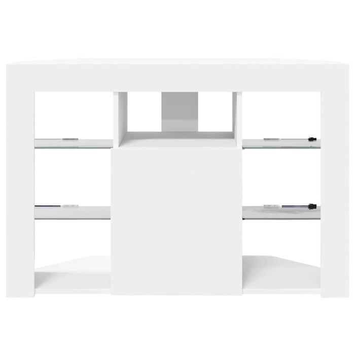 Șifonier LED pentru TV colțar Alb 100x40x68cm Lemn compozit - WALTI WALTI