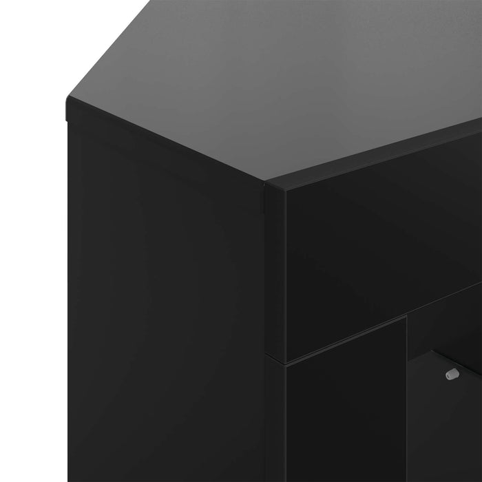 Șifonier LED pentru TV colțar 100x40x68cm Negru Lemn prelucrat WALTI