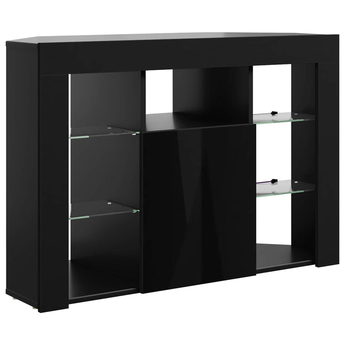 Șifonier LED pentru TV colțar 100x40x68cm Negru Lemn prelucrat WALTI