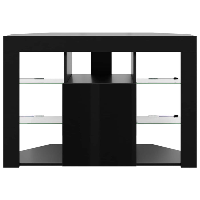 Șifonier LED pentru TV colțar 100x40x68cm Negru Lemn prelucrat WALTI