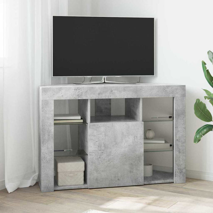 Șifonier LED pentru TV colțar 100x40x68cm Gri din beton - WALTI WALTI