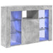 Șifonier LED pentru TV colțar 100x40x68cm Gri din beton - WALTI WALTI