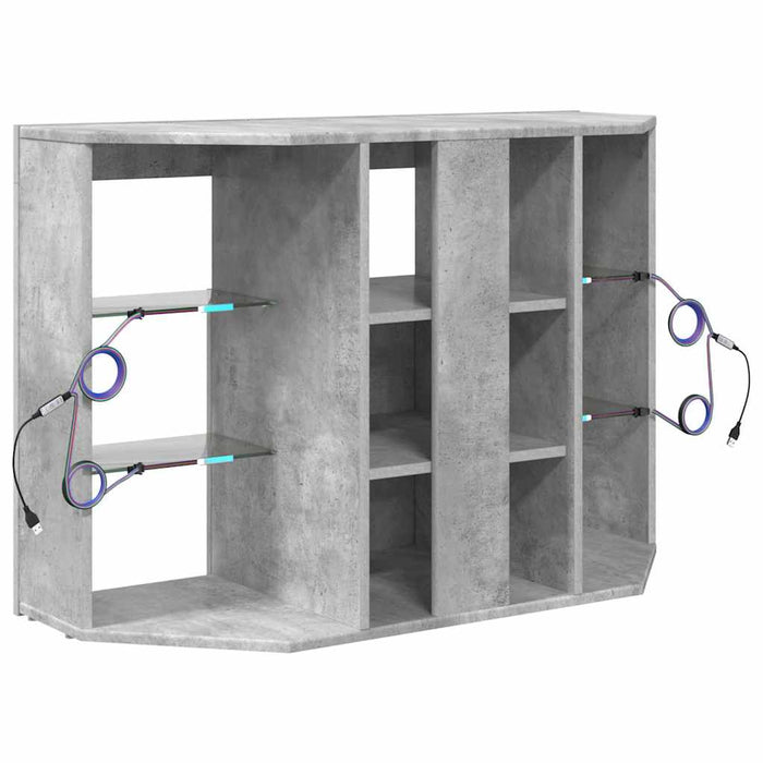 Șifonier LED pentru TV colțar 100x40x68cm Gri din beton - WALTI WALTI