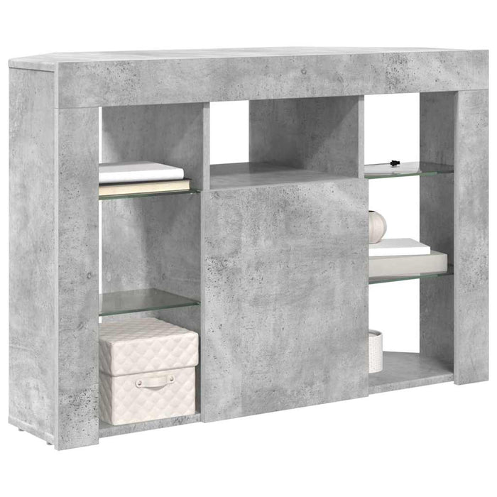 Șifonier LED pentru TV colțar 100x40x68cm Gri din beton - WALTI WALTI