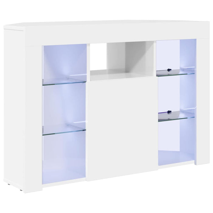 Șifonier LED pentru TV colțar Alb lucios 104 x 40 x 68 cm - WALTI WALTI