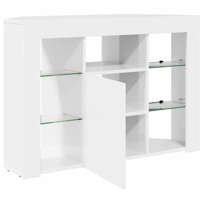 Șifonier LED pentru TV colțar Alb lucios 104 x 40 x 68 cm - WALTI WALTI